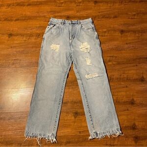 Vintage Phat Farm Light Wash Distressed Baggy Jeans